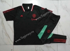 2023-2024 Manchester United Black Thailand Polo Uniform-815