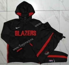 2023-2024 NBA Portland Trail Blazers Black Jacket Uniform With Hat-815