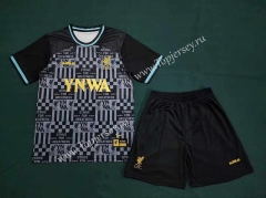 2023-2024 Joint Version Liverpool Gray&Black Soccer Uniform-6748