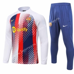 (S-3XL) 2023-2024 Special Version Barcelona White&Red Thailand Soccer Tracksuit-GDP