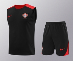 2024-2025 Portugal Black Thailand Soccer Vest Uniform-418