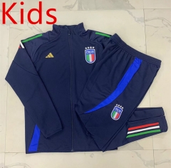 2024-2025 Italy Royal Blue Kids/Youth Soccer Jacket Uniform-815