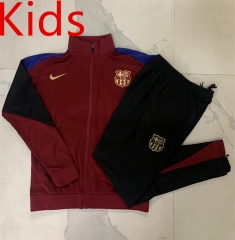 2024-2025 Barcelona Maroon Kids/Youth Soccer Jacket Uniform -815