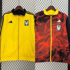(S-3XL) 2024-2025 Tigres UANL Black&Yellow Double-Sided Wear Thailand Trench Coats-0255