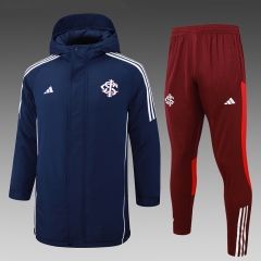 2024-2025 Brazil SC Internacional Royal Blue Cotton Coat Uniform With Hat-815