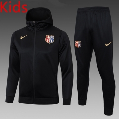 2024-2025 Barcelona Black Kids/Youth Soccer Jacket Uniform With Hat-815