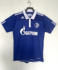 Retro Version 10-11 Schalke 04 Home Blue Thailand Soccer Jersey AAA-811
