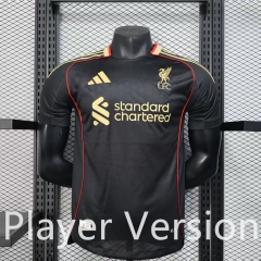 Player Version 2025-2026  Liverpool 2nd Away Black  Thailand Soccer Jersey AAA-888