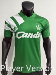 Retro Version 91-92 Liverpool Away Green Thailand Soccer Jersey AAA-0871