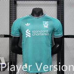 Player Version 2025-2026  Liverpool 2nd Away Blue&Green   Thailand Soccer Jersey AAA-888