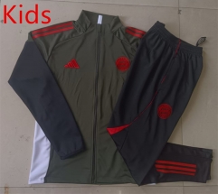 2025-2026 Bayern München Dark Green Kids/Youth Soccer Jacket Uniform-815
