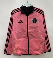 2025-2026 Inter Miami CF Black&Pink plaid fabric embroidery double-sided Thailand Trench Coats -0255