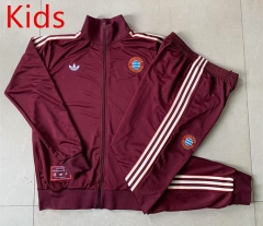 2025-2026 Retro Version Bayern München Red Kids/Youth Soccer Jacket Uniform-815