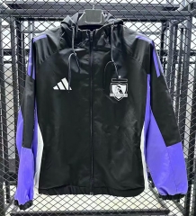(S-3XL) 25-26 Colo-Colo Black&Purple Thailand Soccer Trench Coat-GB