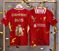 With Patch 2024-2025 Liverpool Home Red  #24-25  Champions Thailand Soccer Jersey AAA-403