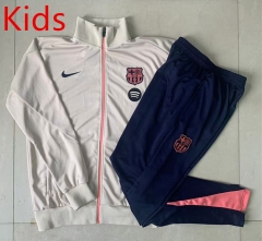 25-26  Barcelona Beige  Kids/Youth Soccer Jacket Uniform-815