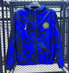 (S-3XL) 25-26 Inter Milan Blue Thailand Soccer Trench Coat-GB