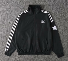 (S-3XL) 25-26 Casual Black Thailand Soccer Trench Coat-GB