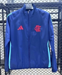 (S-3XL) 25-26 Flamenco Blue Thailand Soccer Trench Coat-GB