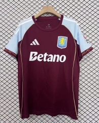 (S-4XL) 2025-26 Aston Villa Home Red (white advertisement on the chest) Thailand Soccer Jersey AAA-2044