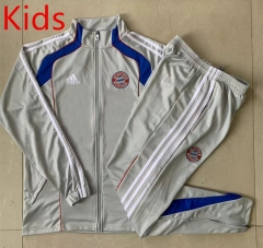 Retro Version 25-26 Bayern München Light Grey Kids/Youth Soccer Jacket Uniform-815