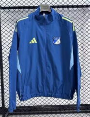 (S-3XL) 25-26 Millonarios FC Home Blue Thailand Trench Coats-GB