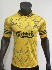 Retro Version 94-96 Liverpool 2nd Away Yellow Thailand Soccer Jersey AAA-0871