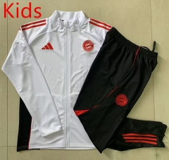 2025-26 Bayern München White Kids/Youth Soccer Jacket Uniform-815