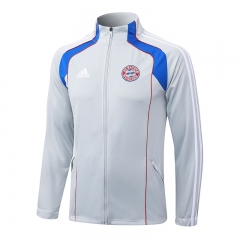 Retro Version 25-26 Bayern München Light Grey Soccer Jacket-815