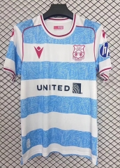 (S-4XL) 25-26 Wrexham 2nd Away Blue&White Thailand Soccer Jersey AAA-2044