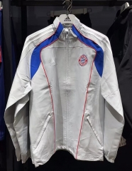 Retro Version Bayern München Grey Embroidered Thailand Soccer Trench Coat-8268