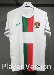 (S-3XL) Player Version 2010 Retro Edition Portugal Away White Thailand Soccer Jersey AAA-4563