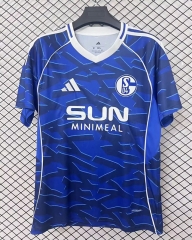 （S-4XL）With Chest Ad 2025-2026 Schalke 04 Home Blue Thailand Soccer Jersey AAA-2044