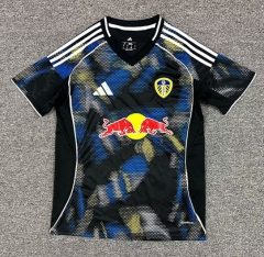(S-4XL) 25-26 Leeds United 2nd Away Blue&Black Thailand Soccer Jersey AAA-512