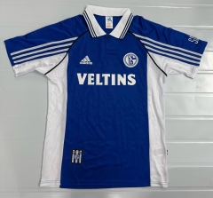 Retro Version 98-00 Schalke 04 Home Blue Thailand Soccer Jersey AAA-503