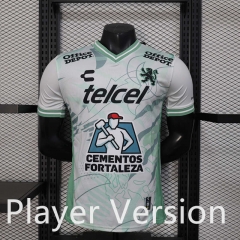 Player Version 2025-2026 Club León Away White&Green Thailand Soccer Jersey AAA-888