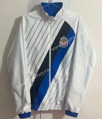 (S-3XL) 2024-2025 Deportivo Guadalajara Blue&White Double-Sided Wear Thailand Trench Coats-0255