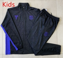 25-26 Steel Printed Version Barcelona Black Kids/Youth Soccer Jacket Uniform -815