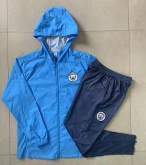 2025-2026 Manchester City Light Blue Thailand Soccer Coat Uniform With Hat-815