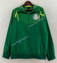 (S-3XL) 2024-2025 SE Palmeiras Green Thailand Trench Coats With Hat-0255