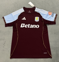 (S-4XL) 25-26 Aston Villa Home Red&Blue Thailand Soccer Jersey AAA-4506