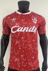 Retro Version 89-91 Liverpool Home Red Thailand Soccer Jersey-3685