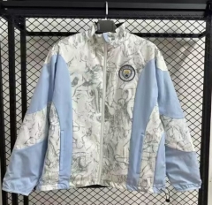 (S-3XL) 25-26 Manchester City White&Blue Soccer Trench Coat-GB
