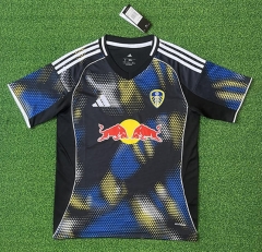 (S-4XL) 25-26 Leeds United 2nd Away Blue&Black Thailand Soccer Jersey AAA-403