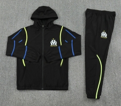 25-26  Olympique Marseille Black Thailand Soccer Coat Uniform With Hat-7411