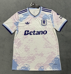 (S-4XL) 25-26 Aston Villa 2nd Away White&Blue Thailand Soccer Jersey AAA-4506