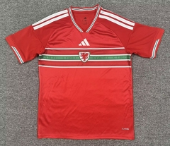 (S-4XL) 26-27 Wales Home Red Thailand Soccer Jersey AAA-8025