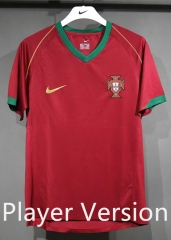 Player Retro Version 2006 Portugal Home Red Thailand Soccer Jersey AAA-4563