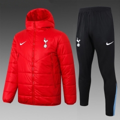 25-26 Tottenham Hotspur Red Thailand Soccer Cotton Coat Uniform With Hat-815