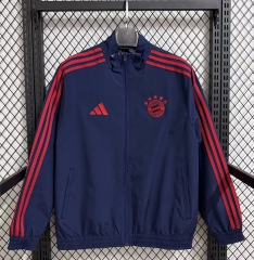 (S-3XL) 25-26 Bayern München Royal Blue Thailand Soccer Trench Coat-7209